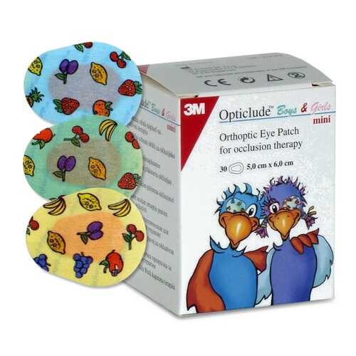 Пластырь 3M Opticlude глазной 5,0 ? 6,2 см цветной 30 шт. 2537PE Mini в Вита Экспресс