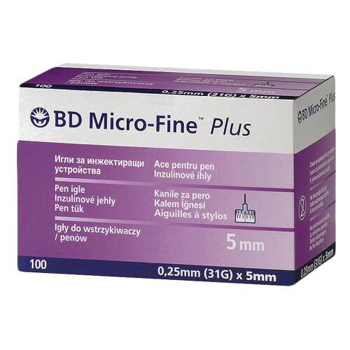 Иглы BD Micro-Fine Plus для шприц-ручки 0,25 х 5 мм 100 шт. в Вита Экспресс