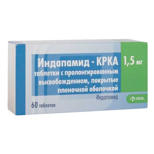 Индапамид-КРКА таблетки пролонг.п.п.о.1,5 мг №60 в Вита Экспресс