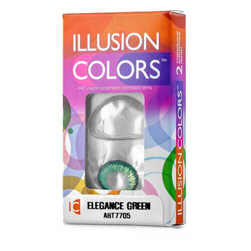 Контактные линзы ILLUSION colors Elegance 2 линзы -1.0D green зеленый в Вита Экспресс